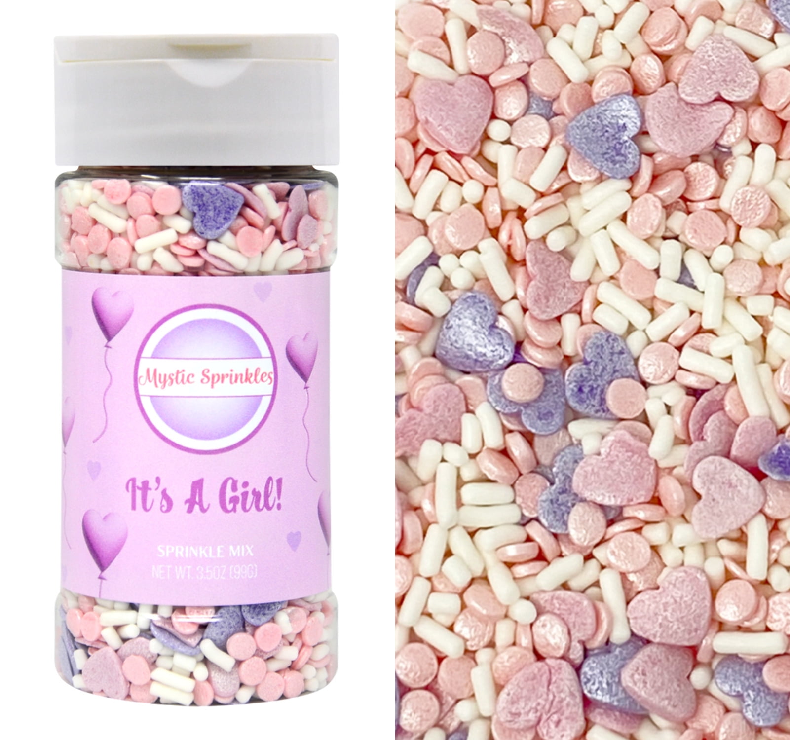 Mystic Sprinkles It's A Girl Sprinkle Mix 3.5 oz