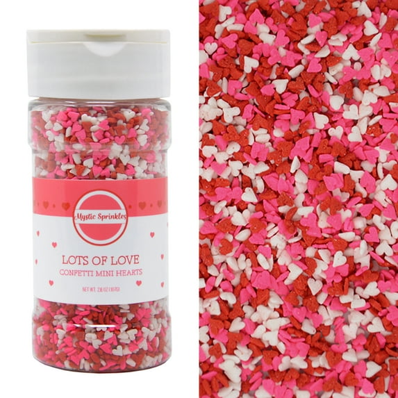 Mystic Sprinkles Lots of Love Confetti Mini Hearts 2.6 oz Bottle