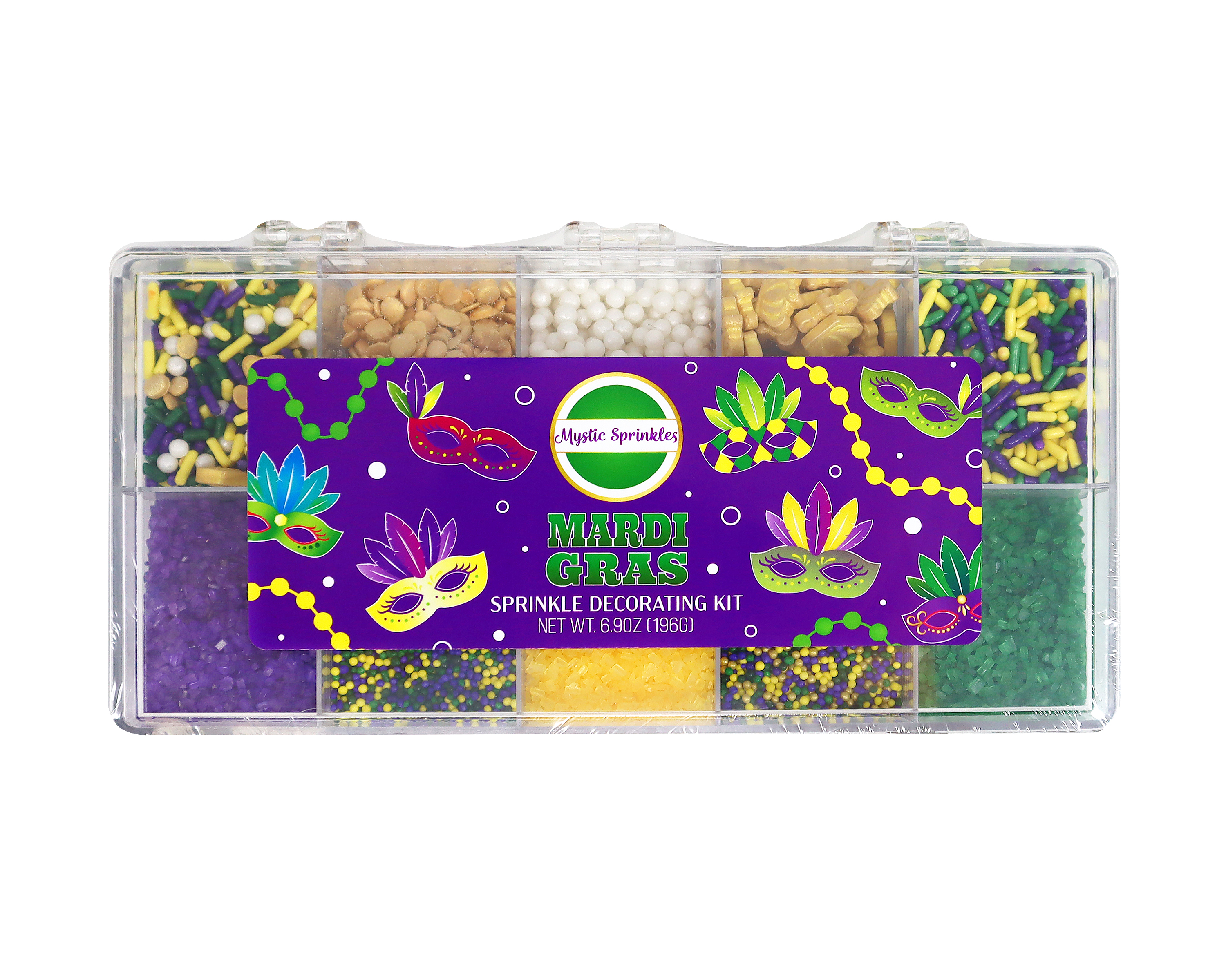 Mystic Sprinkles Mardi Gras Sprinkle Decorating Kit, 10 Seasonal ...