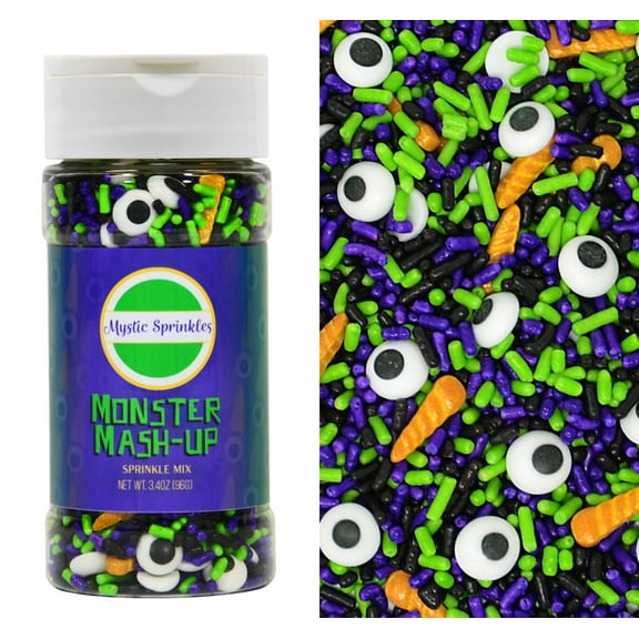 Mystic Sprinkles Monster Mash Up Sprinkle Mix 3.4 Ounce Bottle