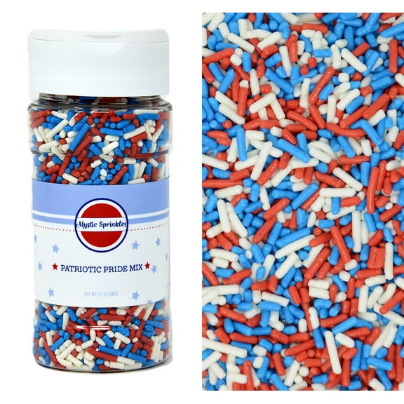 Mystic Sprinkles Patriotic Pride Jimmies Sprinkles 3.2 oz Bottle