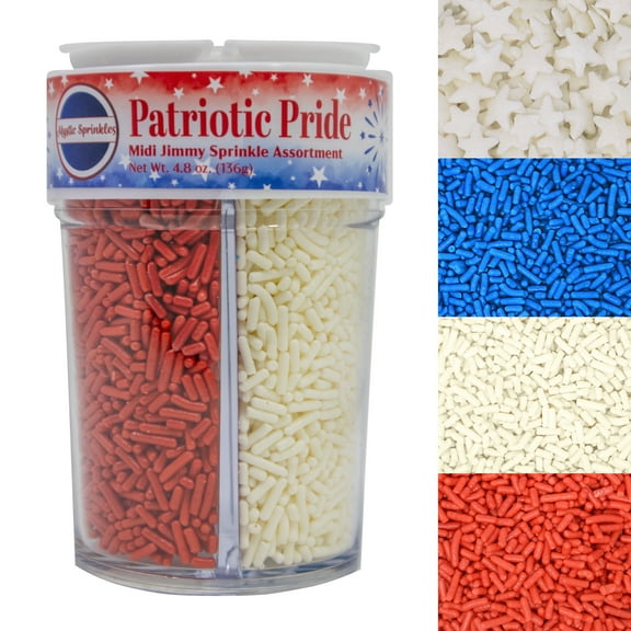 Mystic Sprinkles Patriotic Pride Jimmy Midi Sprinkle Assortment 4.8oz