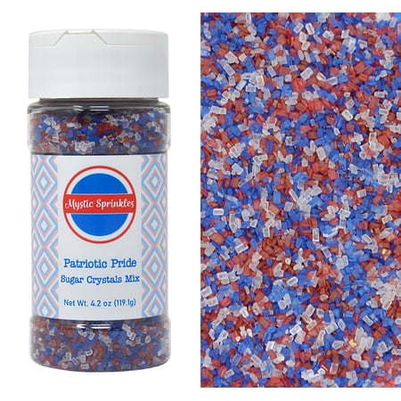 Mystic Sprinkles Patriotic Pride Sugar Crystal Mix 4.2 oz Bottle