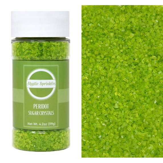 Mystic Sprinkles Peridot - Bright Green Sugar Crystals 4.2 oz.