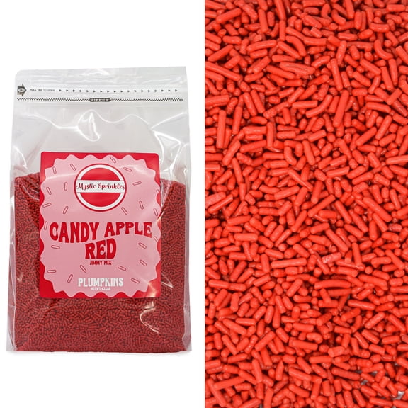 Mystic Sprinkles Plumpkins - Candy Apple Red Jimmies 4.2lb Bulk Bag