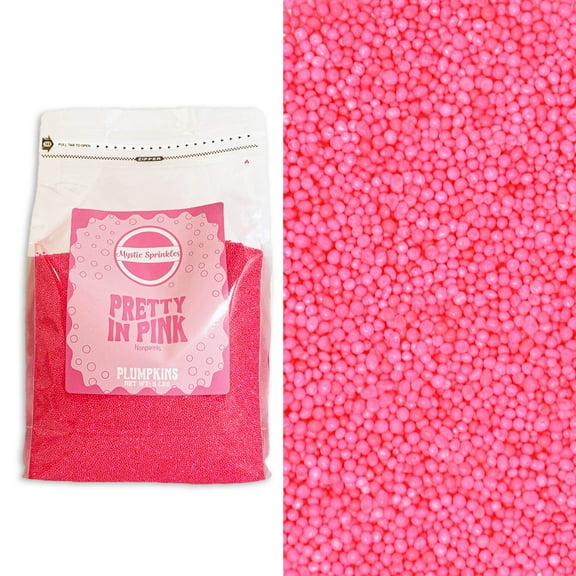Mystic Sprinkles Plumpkins - Pretty In Pink Nonpareils 5lbs Bulk Bag