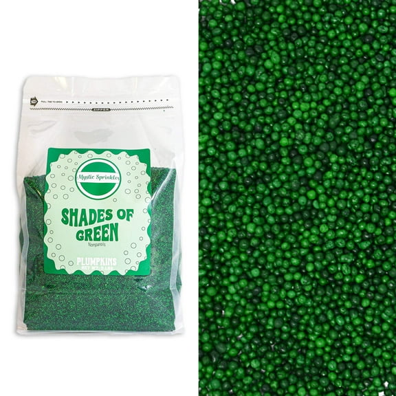 Mystic Sprinkles Plumpkins - Shades of Green Nonpareils 5lbs Bulk Bag