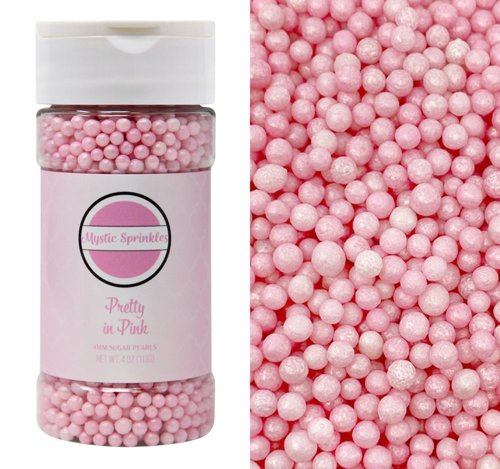 Mystic Sprinkles Pretty in Pink 4mm Sugar Pearls 4oz