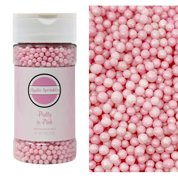 Mystic Sprinkles Pretty in Pink 4mm Sugar Pearls 4oz