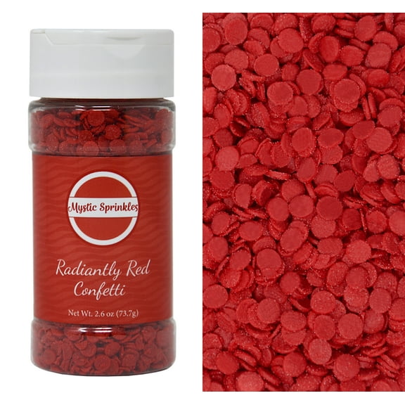 Mystic Sprinkles Radiantly Red Confetti 2.6 Ounce Bottle