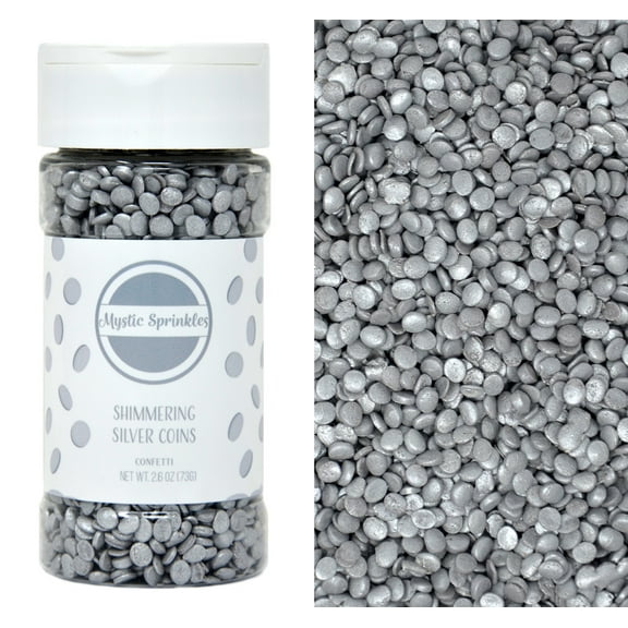 Mystic Sprinkles Shimmering Silver Coins Confetti 2.6 Ounce Bottle