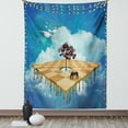 thumbnail image 1 of Mystic Tapestry, Surreal Landscape over Clouds with Tree Horse and Flying Clocks Birds Illusion Art, Wall Hanging for Bedroom Living Room Dorm Decor, 60W X 80L Inches, Multicolor, by Ambesonne, 1 of 2
