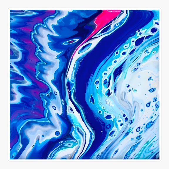 Mystic Tides Fluid Art Blues Ocean Sticker