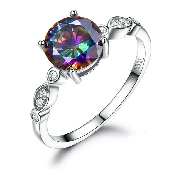 Mystic Topaz Engagement Ring for Women Sterling Silver Ginger Lyne Collection