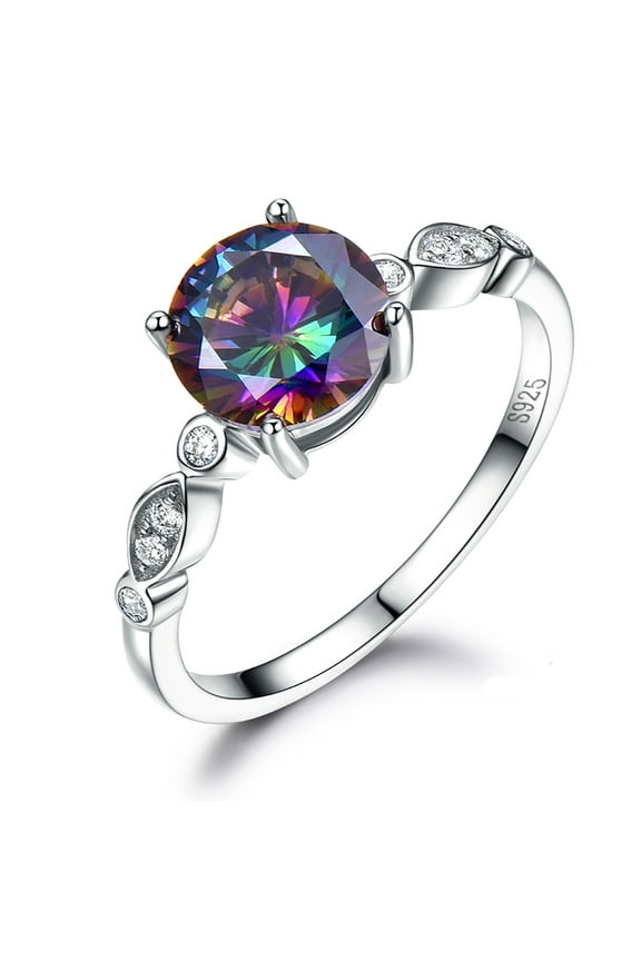 Mystic Topaz Engagement Ring for Women Sterling Silver Ginger Lyne Collection