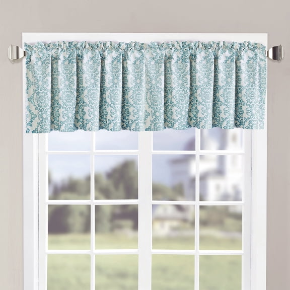 Home Soft Things Mystic Teal Valance Set - 2 Panels - 60"x18"