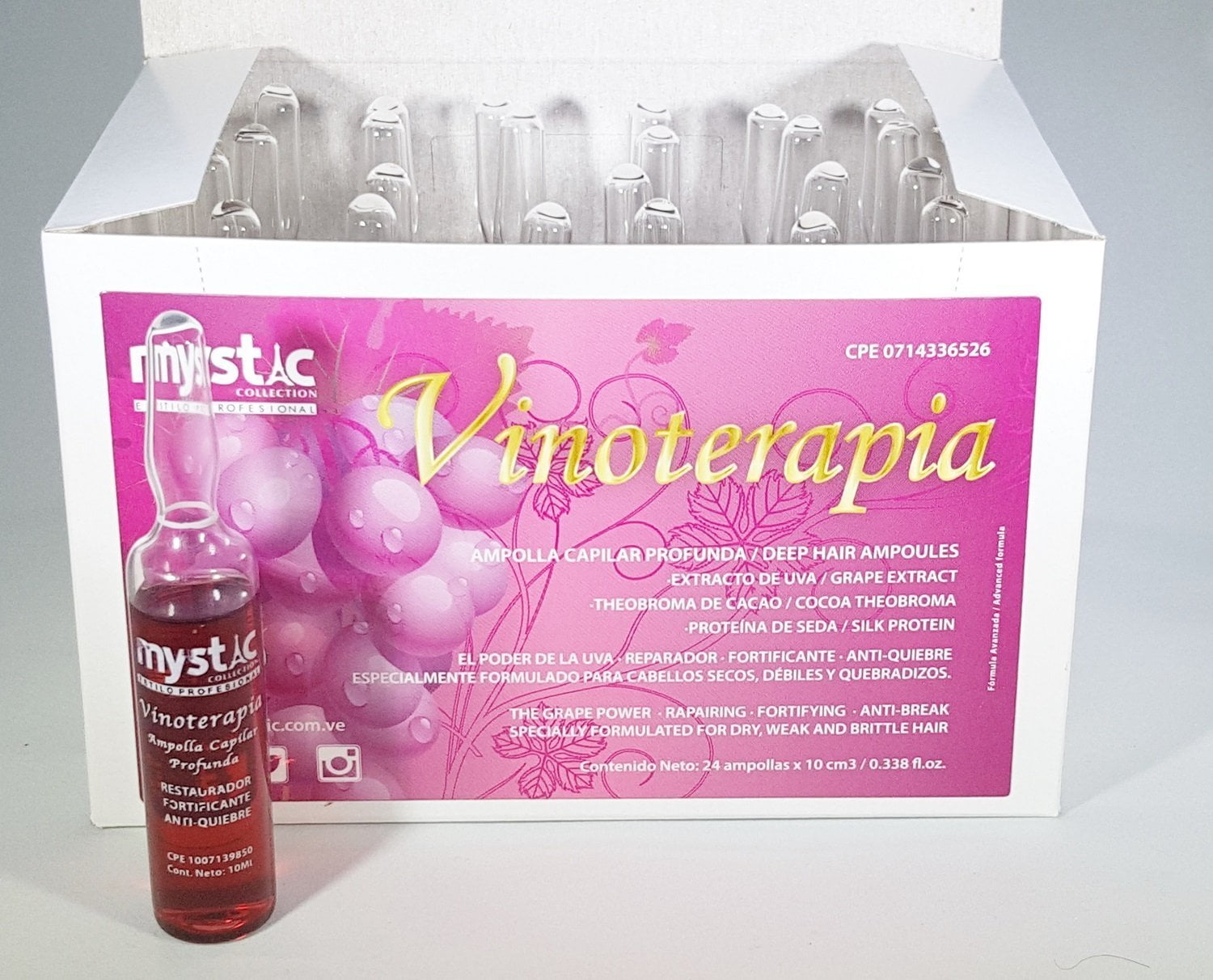 Mystic Vinoterapia Deep Hair Ampoules Hair-Strand Rebuilder 24 Ampollas X 10 cm3 / 0.338 fl. oz