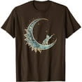 thumbnail image 1 of Mystical Aesthetic Cat Sitting on Crescent Moon Lunar Cat Unisex T-Shirt for Men Women Kids Toddler,Dark Chocolate Color,Size YS, 1 of 5