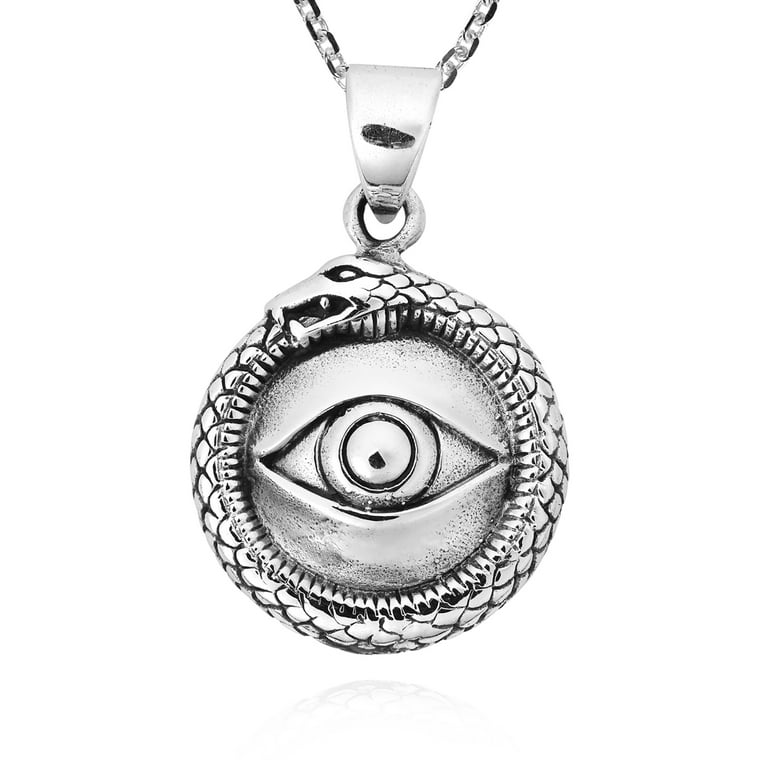 【AouBoom】MYSTIC LOCKET Mystical & Ancient Ouroboros Symbol w/ Eye Sterling Silver