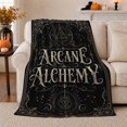 thumbnail image 1 of Mystical Arcane Alchemy Celestial Design, Mystical Celestial Art Scene, Warm Flannel Blanket for Home Library and Reading Nook, Celestial Art Lovers Housewarming Gift, Fantasy Home Decor, 1 of 9