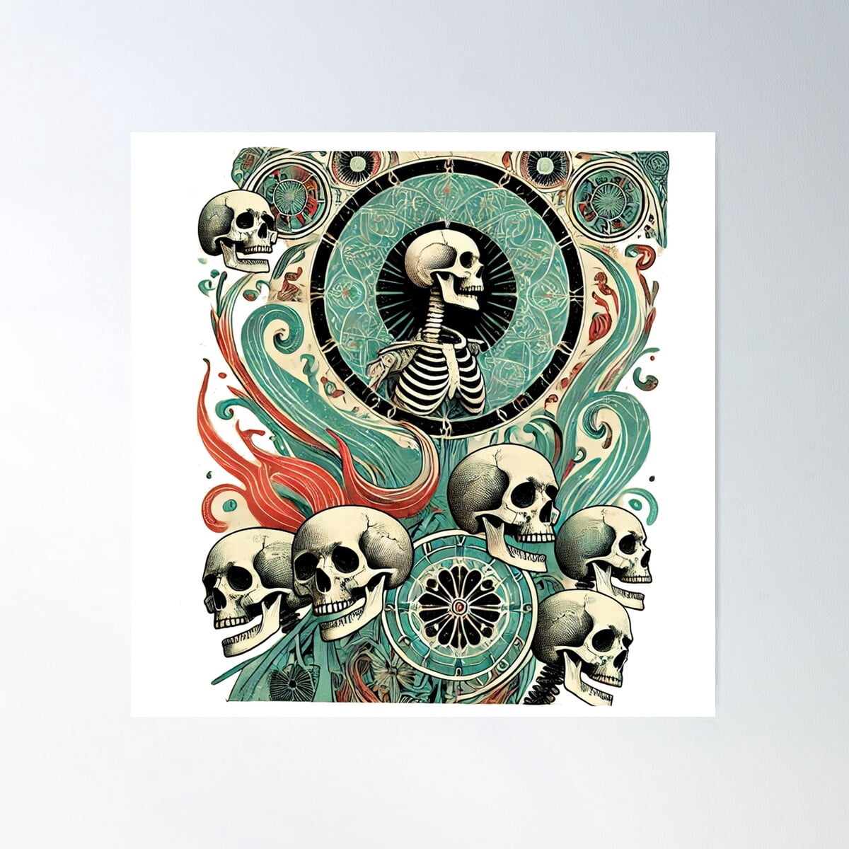 Mystical Art Nouveau Death Tarot Card Poster Wall Art, Modern Wall ...