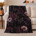 thumbnail image 1 of Mystical Bat Floral Art with Friendship Quote, Warm Flannel Blanket for Living Room and Reading Nook, Art Lovers Thanksgiving Gift, Artistic Home Decor, 1 of 9