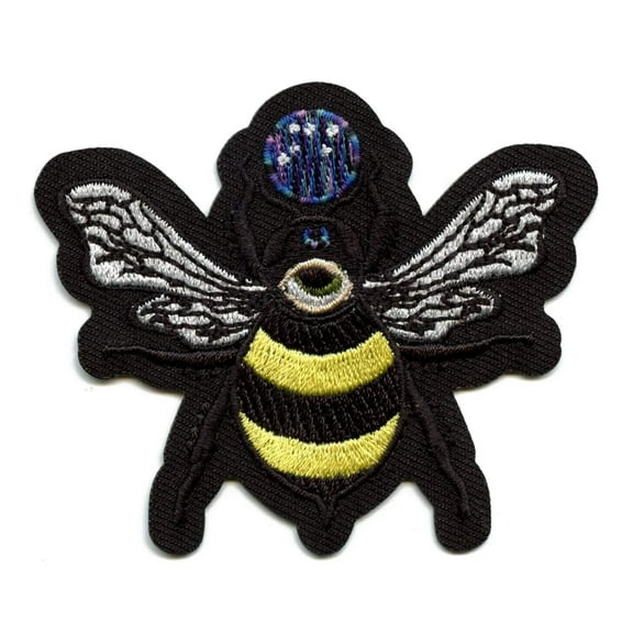 Mystical Bee Patch Crystal Ball Moon EXCLUSIVE Embroidered Iron On