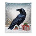 thumbnail image 1 of Mystical Black Bird Patchwork Throw Blanket Soft Flannel Plush Bed Couch Decor With Geometric Raven Pattern 39.4x59.1 Inch, 1 of 3