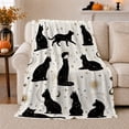 thumbnail image 1 of Mystical Black Cat Celestial Moon Halloween, Playful Pet Portrait Pattern, Warm Flannel Blanket for Living Room and Bedroom, Cat Lovers Thanksgiving Gift, Pet Lover Home Decor, 1 of 9