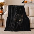 thumbnail image 1 of Mystical Black Cat Gold Stars Halloween, Mystical Pet Portrait Pattern, Warm Flannel Blanket for Living Room and Bedroom, Cat Lovers Halloween Gift, Pet Lover Home Decor, 1 of 9