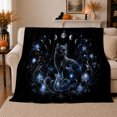 thumbnail image 1 of Mystical Black Cat decorative theme Celestial Art, Mystical Pet Portrait Pattern, Warm Flannel Blanket for Living Room and Bedroom, Cat Lovers Just Because Gift, Pet Lover Home Decor, 1 of 9