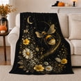 thumbnail image 1 of Mystical Bumblebee Wildflowers Night Sky, Peaceful Mountain Lake Scene, Warm Flannel Blanket for Cabin and Lodge, Outdoor Lovers autumn celebration Gift, Festive Home Decor, 1 of 9