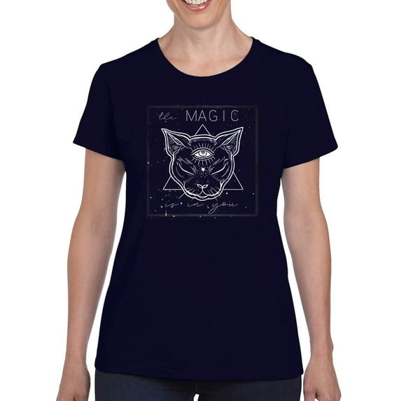Mystical Cat I. T-Shirt Women -Jennifer Paxton Parker Designs, Female Small
