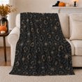 thumbnail image 1 of Mystical Celestial Animal Print Spots Starry Night, Mystical Celestial Art Scene, Warm Flannel Blanket for Cabin and Lodge, Wildlife Lovers Valentine's Day Gift, Fantasy Home Decor, 1 of 7