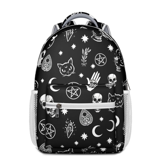 Mystical Celestial Goth Backpack – Dark Moon, Stars, Eclipse & Astral Map with Gothic Steampunk and Cosmic Sky Design
