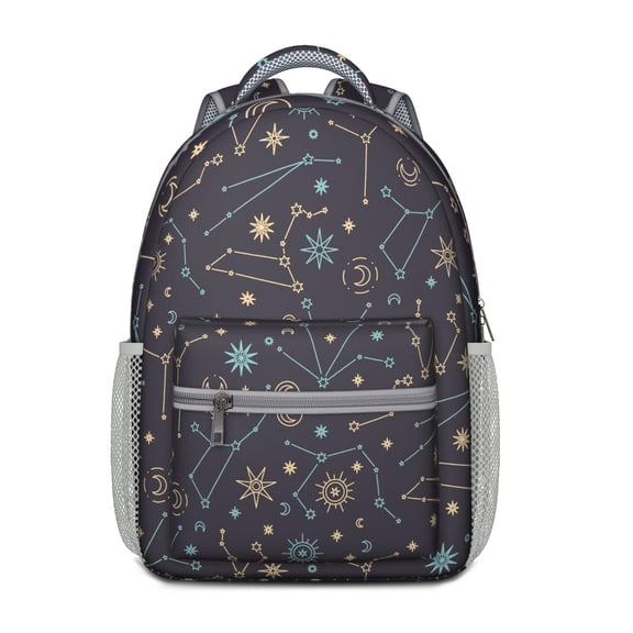 Mystical Celestial Gothic Backpack – Moon, Starry Night & Astrology Print with Witchy and Spiritual Elements