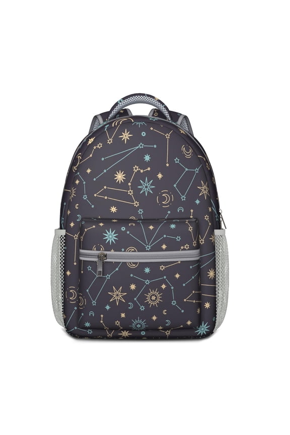 Mystical Celestial Gothic Backpack – Moon, Starry Night & Astrology Print with Witchy and Spiritual Elements
