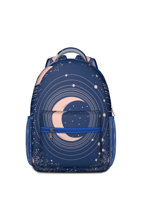 Mystical Celestial Gothic Backpack – Moon, Starry Night & Astrology Print with Witchy and Spiritual Elements