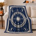 thumbnail image 1 of Mystical Celestial Sun Moon Astrological, Mystical Celestial Art Scene, Warm Flannel Blanket for Home Library and Reading Nook, Celestial Art Lovers Housewarming Gift, Celestial Home Decor, 1 of 9