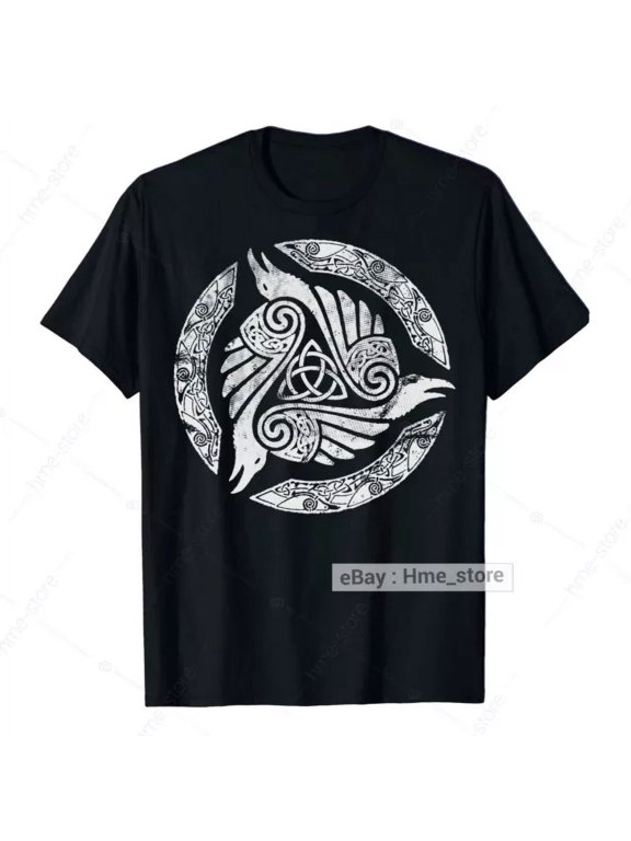 Mystical Celtic Trinity Knot Crow Spiritual Mandala T-Shirt Odin Norse Raven Tee