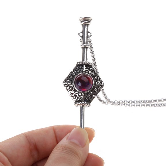 Mystical Charm Necklace Antique Dragon Breath Stone Pendant Choker Neck Jewelry for Fashion and Fantasy Lovers