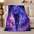 thumbnail image 1 of Mystical Cosmic Cat Swirling Nebula Gateway Art Magical, Mystical Pet Portrait Pattern, Warm Flannel Blanket for Living Room and Bedroom, Cat Lovers Just Because Gift, Pet Lover Home Decor, 1 of 9