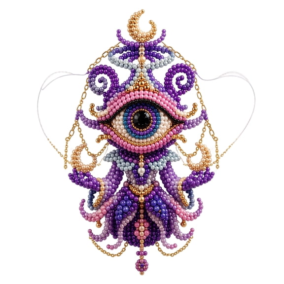Mystical Cosmic Eye Sprite DIY Beading Kit, 3D Beaded Guardian Figure Craft Set with Step-by-Step Guide for Display Decor, 1 Piece Set