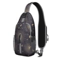 thumbnail image 1 of Mystical Cosmic Sling Bag with Golden Sun and Moon Print, Lightweight Gothic Crossbody Backpack, Adjustable Strap, Multiple Compartments for Gym and Daily Use, 1 of 6