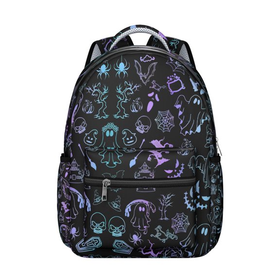 Mystical Dark Goth Backpack Waterproof Composite Oxford Cloth with Lunar Eclipse and Astral Constellation Print, Comfortable Adjustable Straps, Perfect for Students and Travel