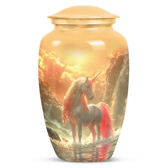 Mystical Dawn Unicorn Burial Urns For Cremated Remains - Cremation Urns For Human Ashes Adult Male - Large Urns For Human Ashes Adult - Funeral Urns For Women - Memorial Urns (Size-10inch)