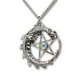 thumbnail image 1 of Mystical Dragon Encircling Pentacle Medieval Renaissance Pendant Necklace by Real Metal NK-403, 1 of 5