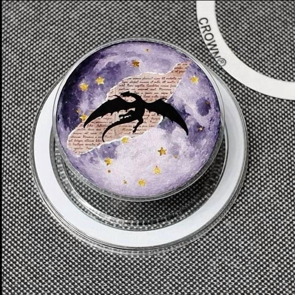 Mystical Dragon in the Moon Phone Grip  Beautiful Fantasy Design with Purple Moon
