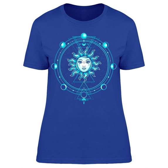 Mystical Drawing Sun T-Shirt Women -Image by Shutterstock, Female 3X-Large