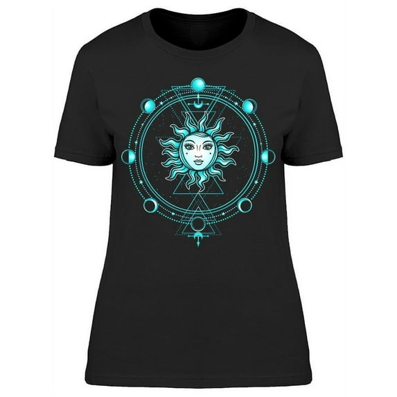 Mystical Drawing Sun T-Shirt Women -Image by Shutterstock, Female Large